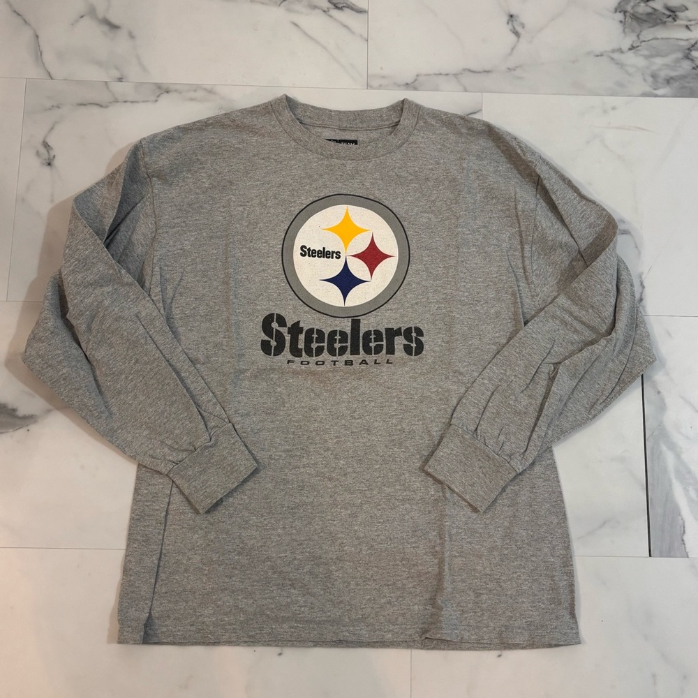 🏈Steelers🏈 Football Gray Long Sleeve Tee